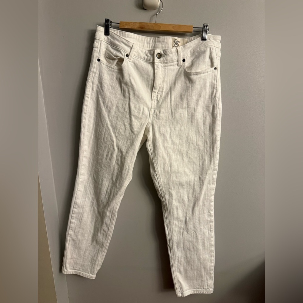Cosmic Blue Love White Cotton Denim Jeans – Size 32